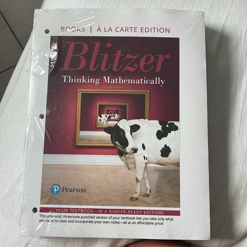 Brand new blitzer thinking mathematically  7th edition. PlusPearson access code.
